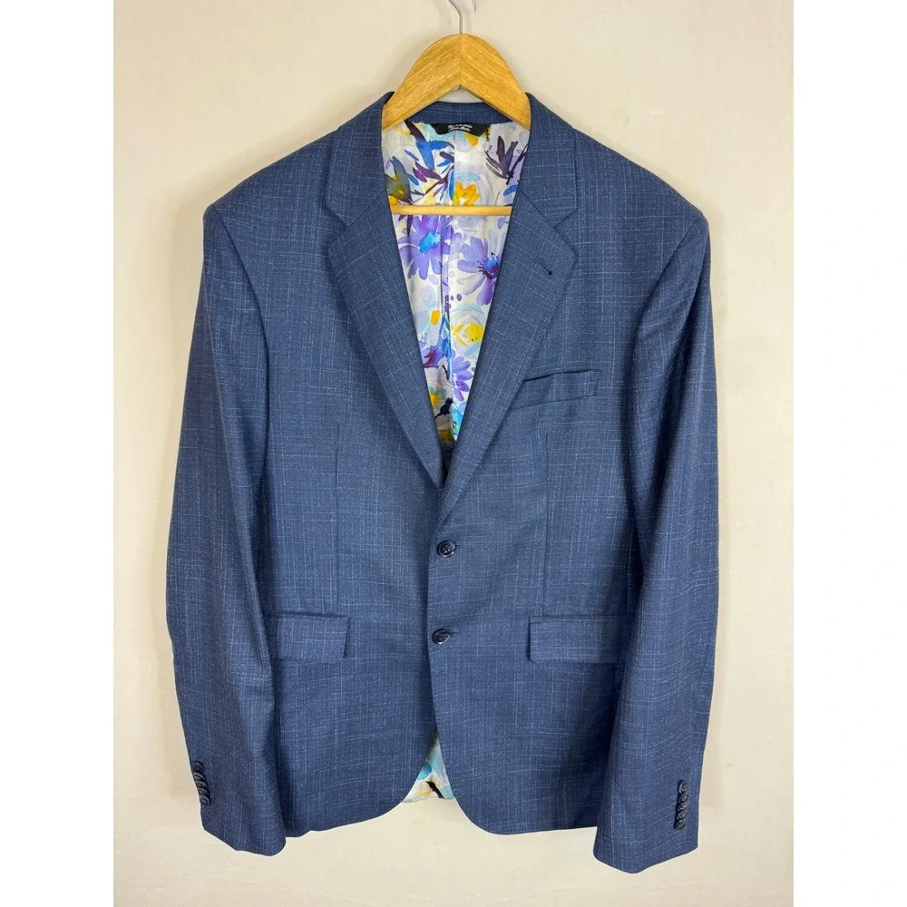 Sartorialto Loro Piana Wool Cashmere Bespoke Blazer Blue Check Oilers Nurse 42